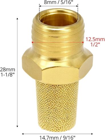 QWORK 1/4" Male Thread Air Pneumatic Mufflers, 10-Pack Sintered Bronze Exhaust Muffler Silencer, High Noise Reduction, 300 PSI Maximum Pressure in Saudi Arabia