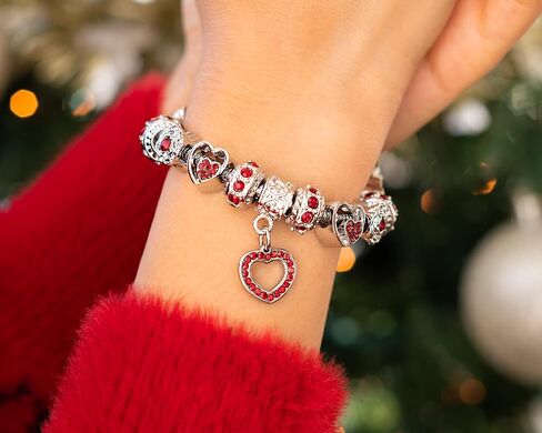 BELLA'S YARD Birthstone Bracelets, Gifts for her, Charm Bracelet for Women, 100% Stainless Steel, Water & Tarnish Resistant, Ideal Anniversary or Birthday Gift for Wife, Jewelry for Mom Girlfriend, 15 Charms Included - Adjustable, Includes Velvet Bag, Sim in Saudi Arabia