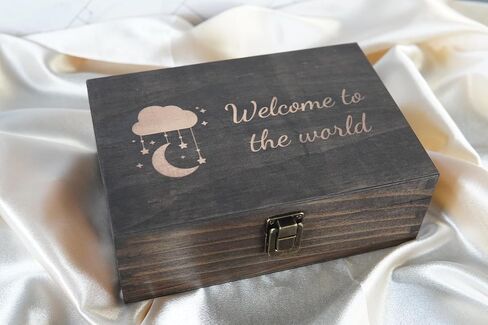 Engraved Baptism Memory Box – Wooden Keepsake Box for Christening Gifts, Baby Dedication, or First Communion – Medium Size – Dark Walnut Finish – 8.5 x 6 x 3 in in Saudi Arabia