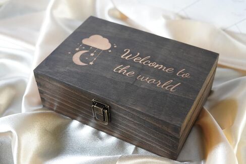 Engraved Baptism Memory Box – Wooden Keepsake Box for Christening Gifts, Baby Dedication, or First Communion – Medium Size – Dark Walnut Finish – 8.5 x 6 x 3 in in Saudi Arabia