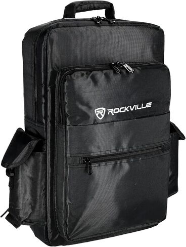 حقائب ظهر backed backed backed Rockville RVBAG25 ، 22 × 14 بوصة ، نايلون متين ، أحزمة قابلة للتعديل ، جيوب متعددة ، لوحدات تحكم DJ ، الخلاطات ، لوحات المفاتيح in Saudi Arabia