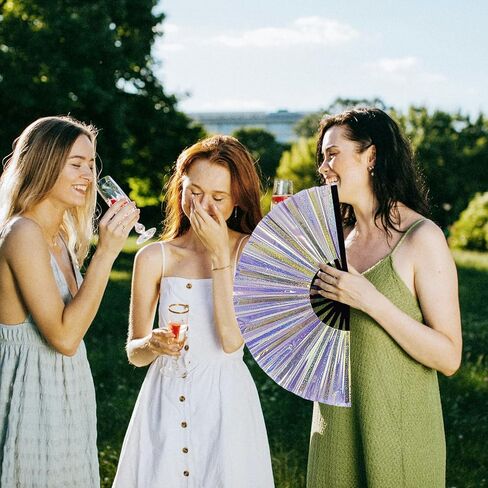 Boots on The Ground Fan,Large Holographic Folding Hand Fan, Clap Fans For Line Dancing,Foldable Craft Holding Laser Colors Hand Fan,Party,Dance Enthusiasts Gift (Mixed 4Pcs) in Saudi Arabia