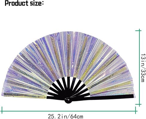 Boots on The Ground Fan,Large Holographic Folding Hand Fan, Clap Fans For Line Dancing,Foldable Craft Holding Laser Colors Hand Fan,Party,Dance Enthusiasts Gift (Mixed 4Pcs) in Saudi Arabia
