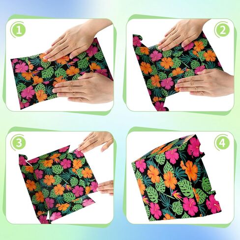 Honoson 48 Pcs Tropical Nights Luau Party Supplies Hawaiian Aloha Paper Food Trays Palm Leaves Hibiscus 5lb Disposable Food Boats Dinner Trays for Summer Beach Tropical Pool Party Decorations in Saudi Arabia