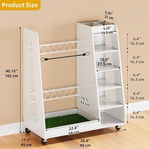 DWVO Golf Bag Organizer for Garage ، Wooden 2 Golf Bag Stand حامل مع عجلات ، وتخزين للجولف لأكياس الجولف ، والأندية ، والكرات وغيرها من ملحقات المعدات in Saudi Arabia