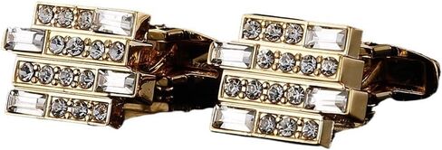 Geometric Creative Styling Gold French Cufflinks Men's French Shirt Crystal Sleeve Button in Saudi Arabia