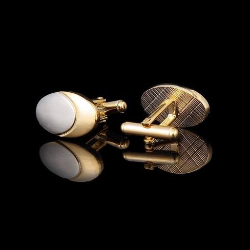 Electroplated Two-Tone Brushed Copper Cufflinks for Men Gold French Cuff Cuff Wedding Stud in Saudi Arabia