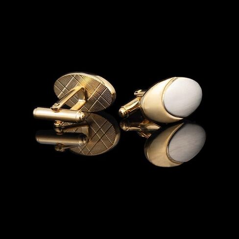 Electroplated Two-Tone Brushed Copper Cufflinks for Men Gold French Cuff Cuff Wedding Stud in Saudi Arabia