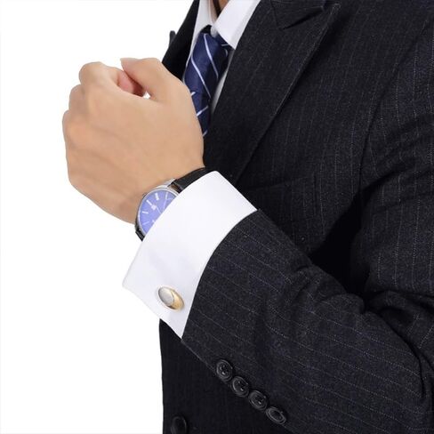 Electroplated Two-Tone Brushed Copper Cufflinks for Men Gold French Cuff Cuff Wedding Stud in Saudi Arabia