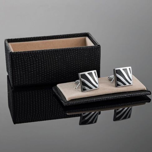 Square Black Enamel Painted Metal Cufflinks French Cufflinks for Men in Saudi Arabia