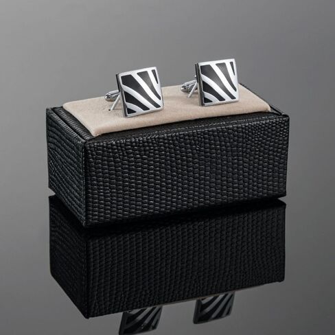 Square Black Enamel Painted Metal Cufflinks French Cufflinks for Men in Saudi Arabia
