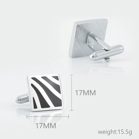 Square Black Enamel Painted Metal Cufflinks French Cufflinks for Men in Saudi Arabia