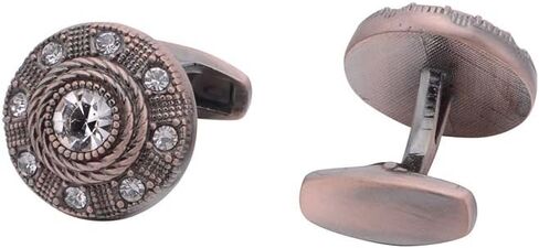 Round Diamond-Encrusted Metal Bronze Vintage Shirt Suit French Shirt Cuff Links Cuff Nails in Saudi Arabia