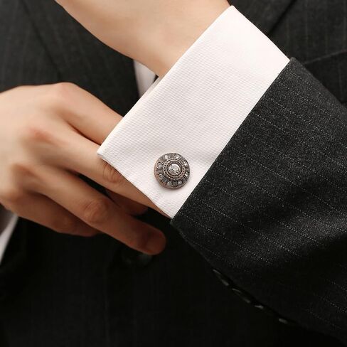 Round Diamond-Encrusted Metal Bronze Vintage Shirt Suit French Shirt Cuff Links Cuff Nails in Saudi Arabia