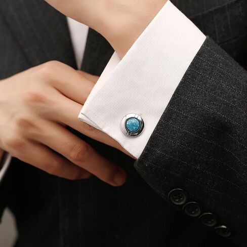 Inlaid Sky Crystal Round French Cufflinks Shirt Sleeve Nail Men's French Buttons in Saudi Arabia