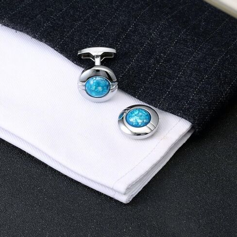 Inlaid Sky Crystal Round French Cufflinks Shirt Sleeve Nail Men's French Buttons in Saudi Arabia