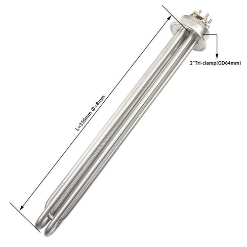 1PCS ULWD 10W/CM2 عنصر التدفئة 2 بوصة TRI-CLAMP (OD64) 240V 5.5KW/220V 4600W تخمير المياه الكهربائية (مجموعة المشبك السخان) in Kuwait