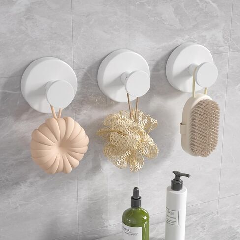 Suction Cup Hooks for Shower – No Drill, Heavy Duty Matte Black,Bathroom,Kitchen & Tile,Removable & Waterproof– Holds Up to 15 lbs, Perfect for Towels, Robes, Loofahs & Door (2-Pack) in Saudi Arabia