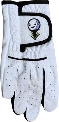 Toddler & Small Kids Golf Glove Ages 2-3, 4-5 & 6-7 Lefties and Righties XXS, XS and S, Superior Grip, Soft White with Smiling Golf Ball, Custest Glove for Children in Saudi Arabia