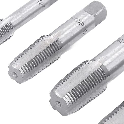 Generic NPT Thread Forming Tap, Sizes Included 3/4 1/2 3/8 1/4 /8inch Straight Slots Accurate Carbon Steel 5 Piece NPT Pipe Tap Set for Re Thread in Saudi Arabia
