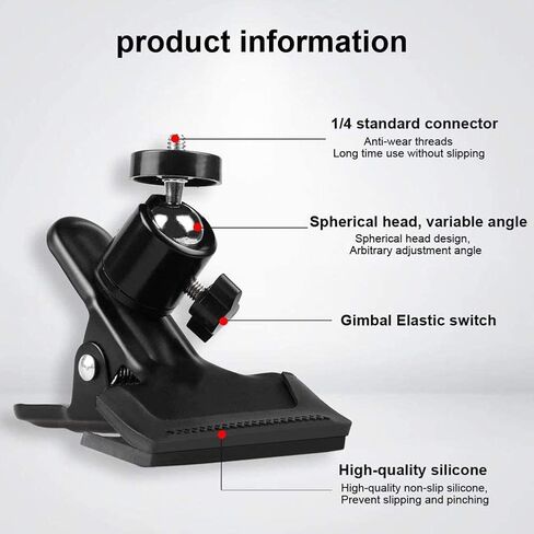 حامل رأس الجيتار مقطع الهاتف المحمول ، 360 Rotation Live Broracket Bracket Clip Guitar Guitar Bass Head Head Head Bracket Stand for Guitar Accessories for 2.16in-2.95in Phone Universal in Saudi Arabia