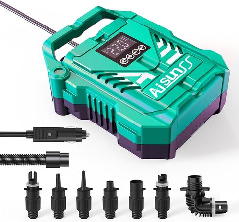 Paddle Board Pump Electric Plantable 22 PSI مضخة الهواء عالية الضغط مع موصل سيارة 12 فولت DC وملحقات القوارب المحمولة للوحة مجداف قابلة للنفخ/قوارب/قوارب قابلة للنفخ in Kuwait