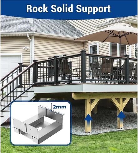 6 PCS 6x6 Post Base for Concrete Interal Galvanized Post Bracket with 1" Standoff for Deck Patio Gazebo Pergola Porch in Saudi Arabia