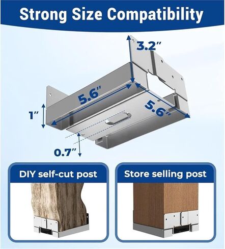 6 PCS 6x6 Post Base for Concrete Interal Galvanized Post Bracket with 1" Standoff for Deck Patio Gazebo Pergola Porch in Saudi Arabia