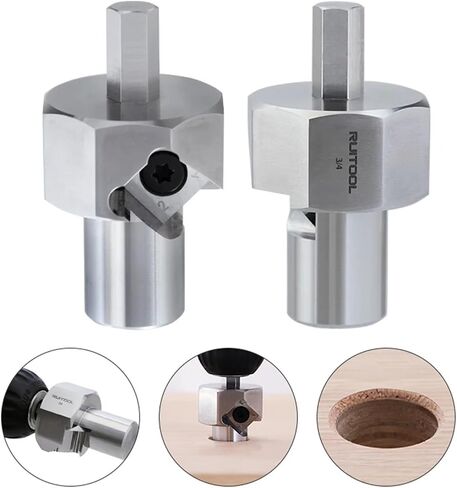 1pc Workbench Dog Hole Chamfer Reamer Tool Stainless Steel 20mm 3/4 Inch Dog Hole Shaping Trimmer Hex Shank for Electric Drill(19 mm) in Saudi Arabia