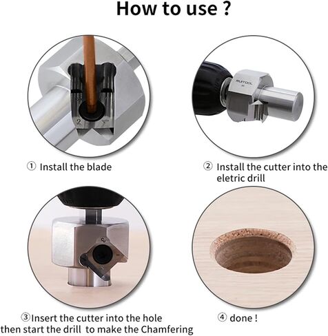 1pc Workbench Dog Hole Chamfer Reamer Tool Stainless Steel 20mm 3/4 Inch Dog Hole Shaping Trimmer Hex Shank for Electric Drill(19 mm) in Saudi Arabia