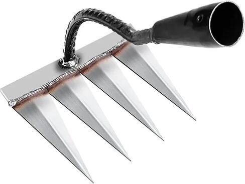 Weeding Rake Head Garden Claw Rake Metal Carbon Steel Tooth Nail Rake Weed Tooth Scraper Heavy Gardening Loose Soil Weeding Tool(C) in Saudi Arabia