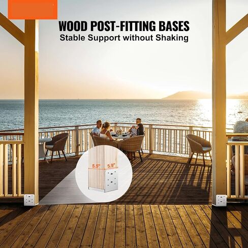 Post Base Stainless Steel Adjustable Post Anchor Bracket Base for Pavilion Deck Porch Handrail Support Decorative Plate(6x6in 1pcs) in Saudi Arabia