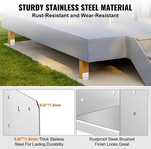 Post Base Stainless Steel Adjustable Post Anchor Bracket Base for Pavilion Deck Porch Handrail Support Decorative Plate(6x6in 1pcs) in Saudi Arabia
