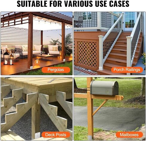 Post Base Stainless Steel Adjustable Post Anchor Bracket Base for Pavilion Deck Porch Handrail Support Decorative Plate(6x6in 1pcs) in Saudi Arabia