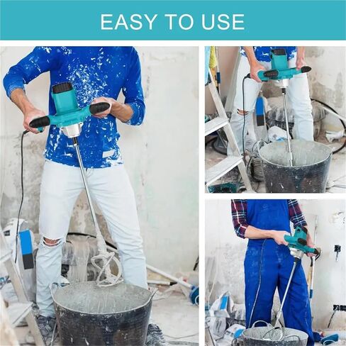 2600W Handheld Electric Concrete Mixer with 6-Speed Adjustment and Accessories Pack in Saudi Arabia