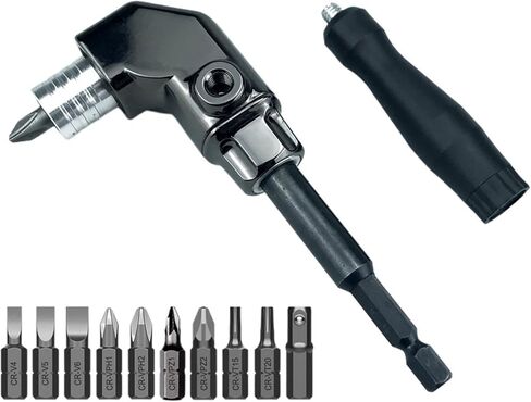 Self-Locking 90 Degree Right Angle Screwdriver Holder Drive Bit Angle Extension Electric Screw Driver Angle Driver Hand Tools(Chocolate) in Saudi Arabia