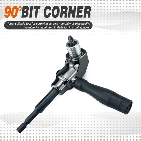Self-Locking 90 Degree Right Angle Screwdriver Holder Drive Bit Angle Extension Electric Screw Driver Angle Driver Hand Tools(Chocolate) in Saudi Arabia