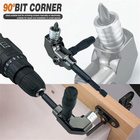 Self-Locking 90 Degree Right Angle Screwdriver Holder Drive Bit Angle Extension Electric Screw Driver Angle Driver Hand Tools(Chocolate) in Saudi Arabia