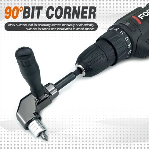 Self-Locking 90 Degree Right Angle Screwdriver Holder Drive Bit Angle Extension Electric Screw Driver Angle Driver Hand Tools(Chocolate) in Saudi Arabia
