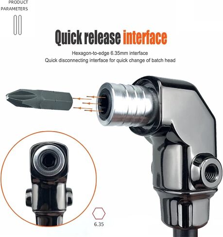 Self-Locking 90 Degree Right Angle Screwdriver Holder Drive Bit Angle Extension Electric Screw Driver Angle Driver Hand Tools(Chocolate) in Saudi Arabia