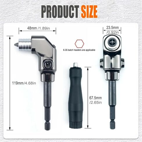 Self-Locking 90 Degree Right Angle Screwdriver Holder Drive Bit Angle Extension Electric Screw Driver Angle Driver Hand Tools(Chocolate) in Saudi Arabia