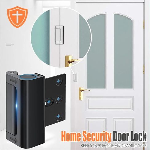 Home Security Door Lock Aluminum Alloy Anti Door Lock Childproof Door Reinforcement Lock with 3 Inch Stop(White) in Saudi Arabia