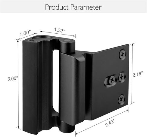 Home Security Door Lock Aluminum Alloy Anti Door Lock Childproof Door Reinforcement Lock with 3 Inch Stop(White) in Saudi Arabia