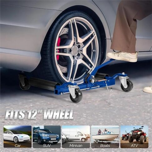 Car Wheel Dolly Jack Set, Mechanical Car Skates, Wheel Vehicle Positioning Jack, Heavy Duty Rollers with Ratcheting Foot Pedal(Red Set of 2) in Saudi Arabia