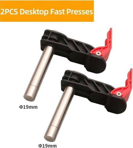 2 Pack 19mm 20mm Bench Dog Hold Down Quick Clamps Stainless Steel MFT Table T-Track Guide Rail System Clamps(Type A 19mm) in Saudi Arabia