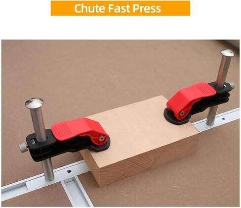 2 Pack 19mm 20mm Bench Dog Hold Down Quick Clamps Stainless Steel MFT Table T-Track Guide Rail System Clamps(Type A 19mm) in Saudi Arabia