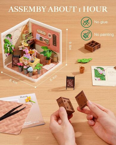 Rolife Super Creator Series, DIY Mini Ice Cream Store Dollhouse House Kit, Bulid Scenary for Action Collectible Figures,Creative Gifts for Women Kid Adults in Saudi Arabia