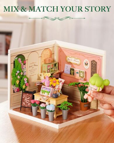 Rolife Super Creator Series, DIY Mini Ice Cream Store Dollhouse House Kit, Bulid Scenary for Action Collectible Figures,Creative Gifts for Women Kid Adults in Saudi Arabia