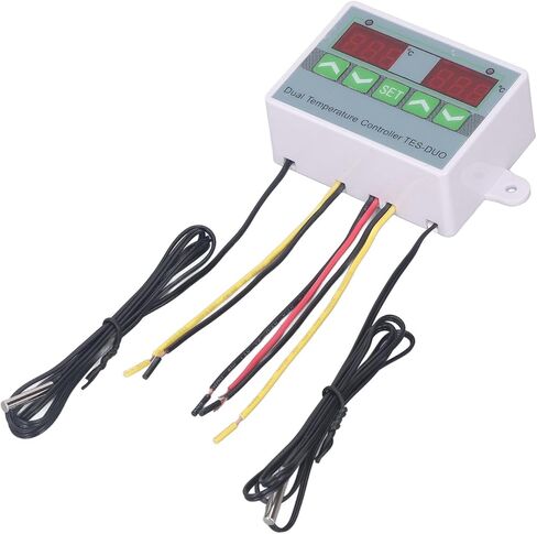 Aramox Dual Temperature Controller Digital Thermostat with Data Storage, Machined Controller for Reptile Incubators (DC24V) in Saudi Arabia