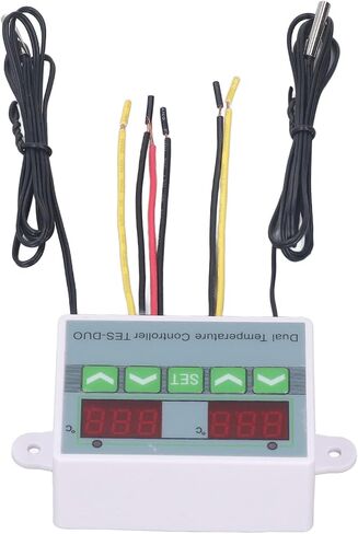 Aramox Dual Temperature Controller Digital Thermostat with Data Storage, Machined Controller for Reptile Incubators (DC24V) in Saudi Arabia